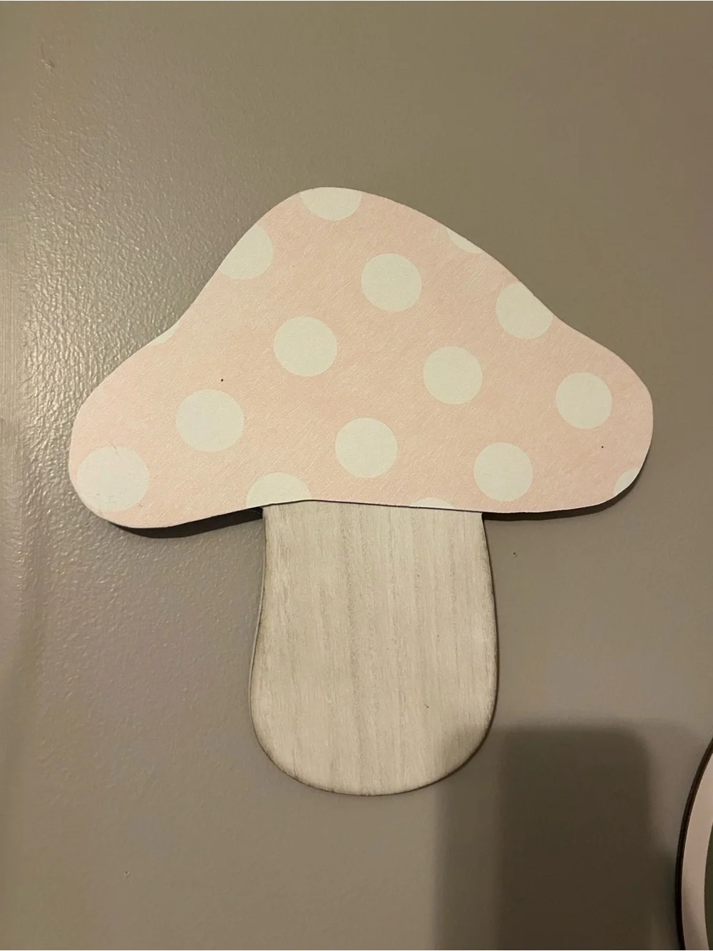 PINK POLKA DOT MUSHROOM WALL DECOR